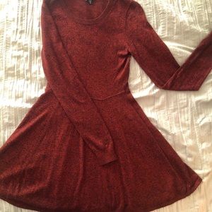 Express Knit Sweater Dress - Maroon medium